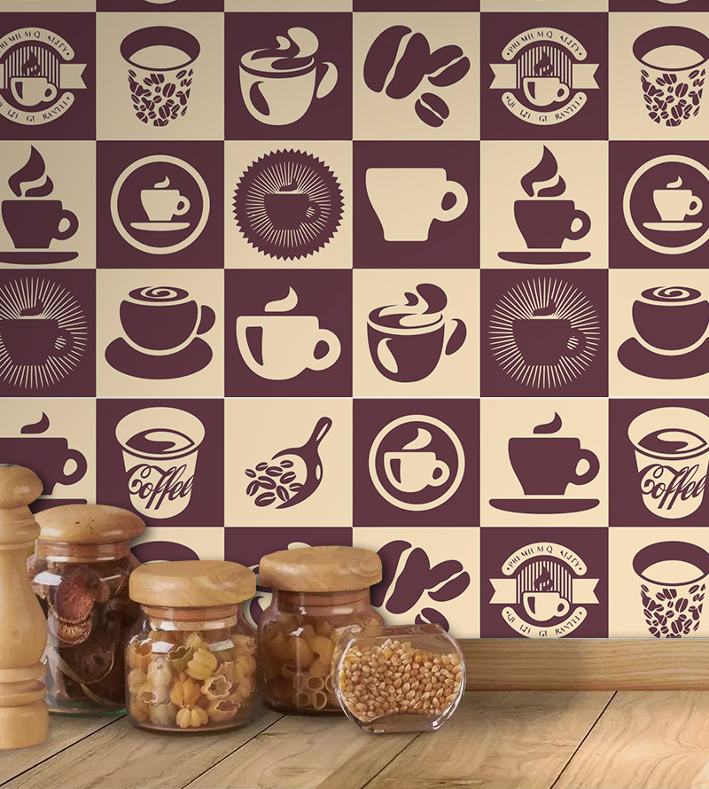 Adesivo Azulejo Cozinha Lavável Café + Kit Aplicação Completo