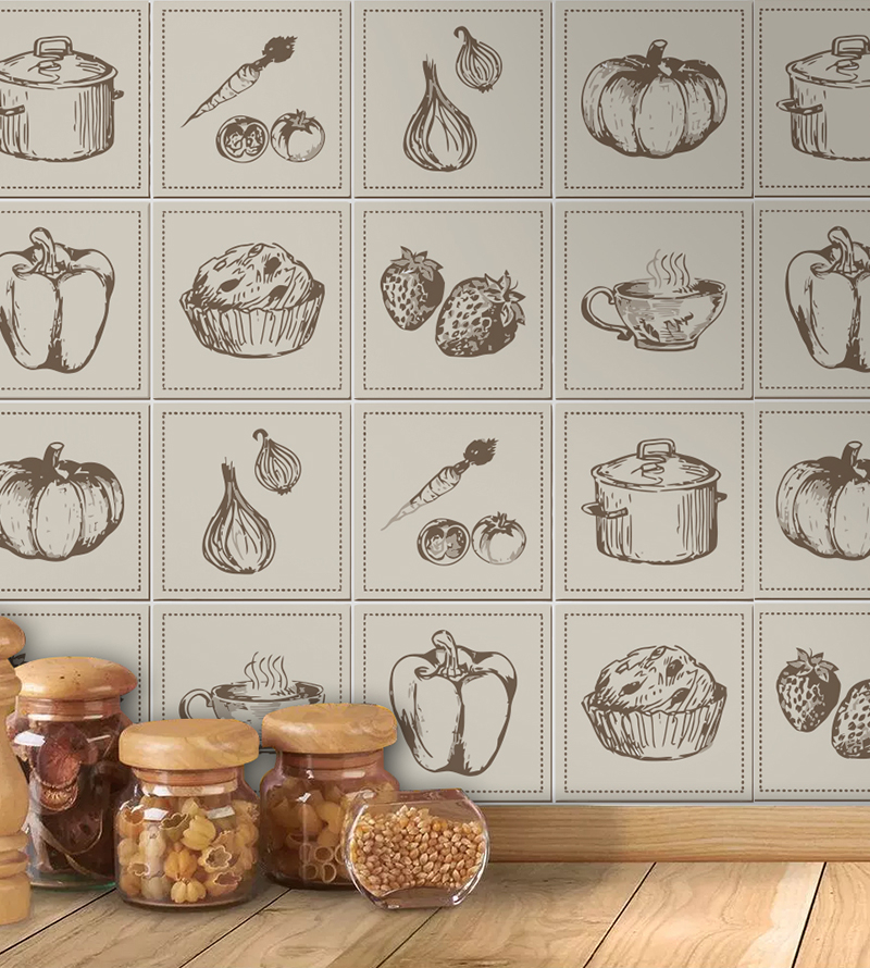 Adesivo Azulejo Para Cozinha Alimentos Lavável + Kit Aplicação Completo