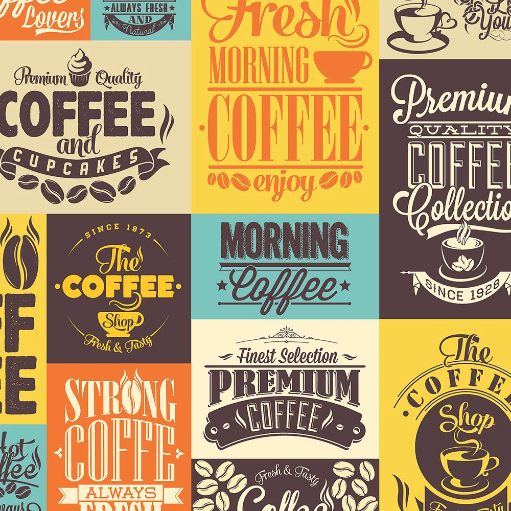 Adesivo Azulejos Retro Vintage Bom Café Para Cozinha