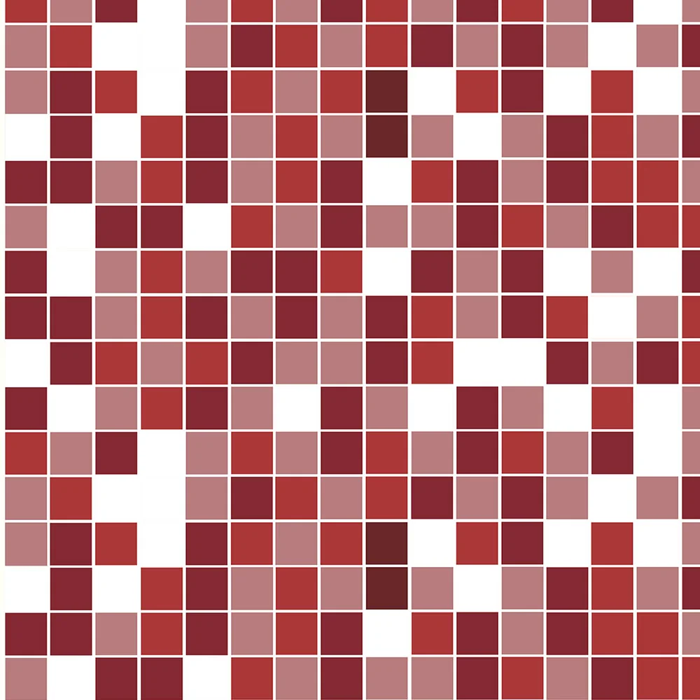 Adesivo Azulejo Pastilhas Em Tons De Vermelho Rosa E Branco Para Cozinha
