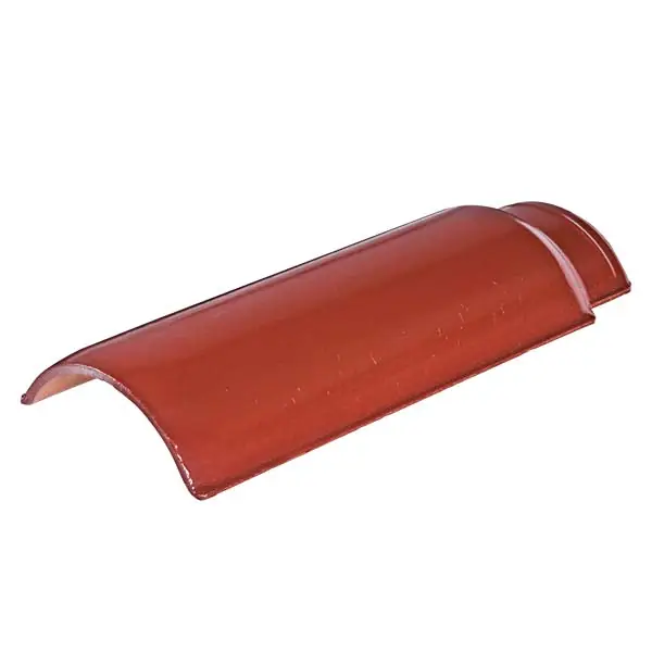 Cumeeira Cerâmica Ondulada Esmaltada 17x42cm Coffee Perkus