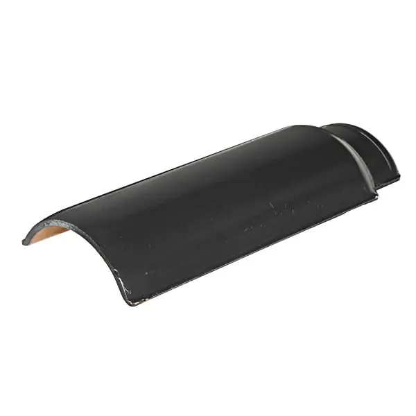 Cumeeira Cerâmica Plan Esmaltada Classic 17x42cm Grafite Perkus