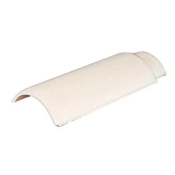 Cumeeira Cerâmica Plan Esmaltada Classic 17x42cm Ivory Perkus