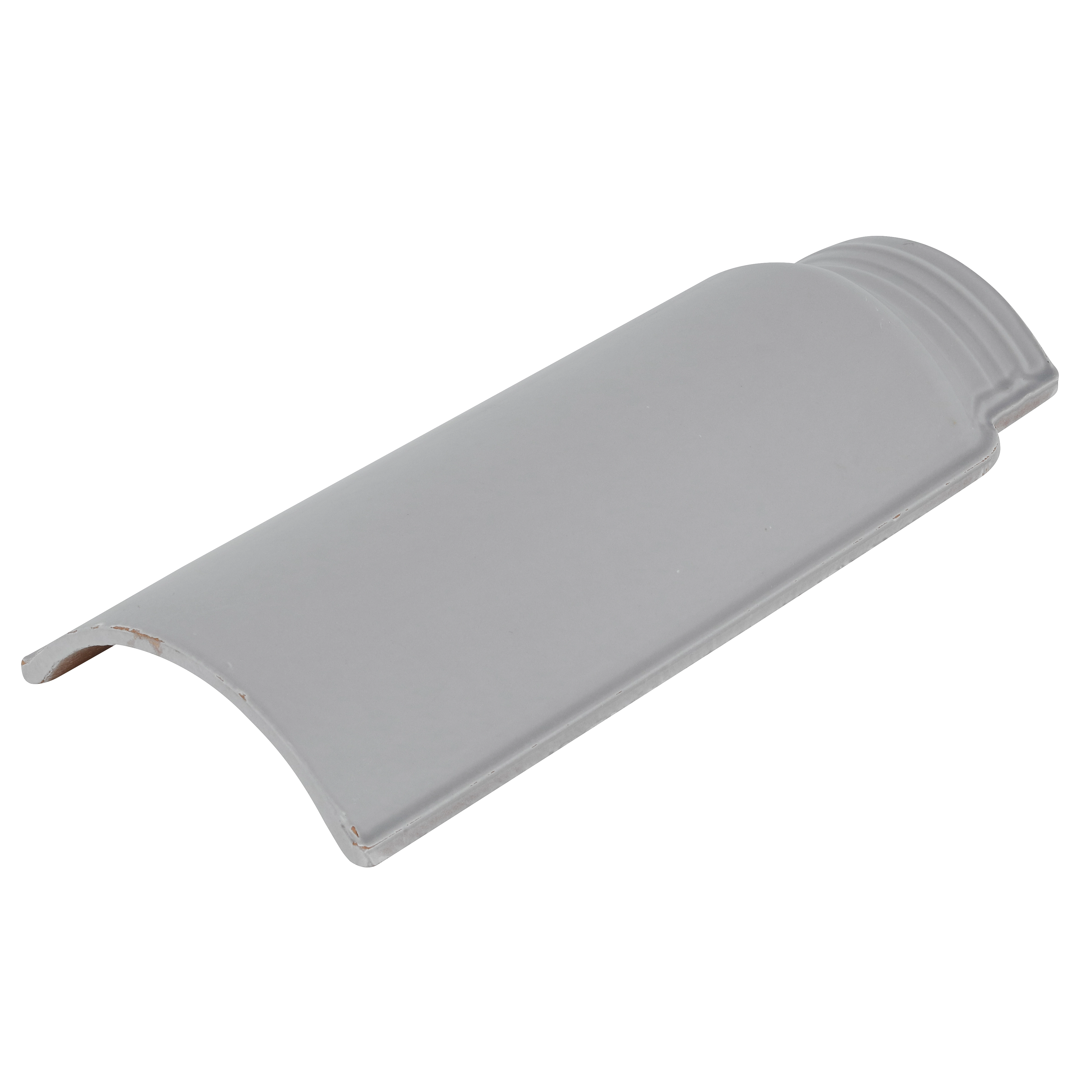 Cumeeira Cerâmica Ondulada Esmaltada 17x42cm Silver Platina Perkus