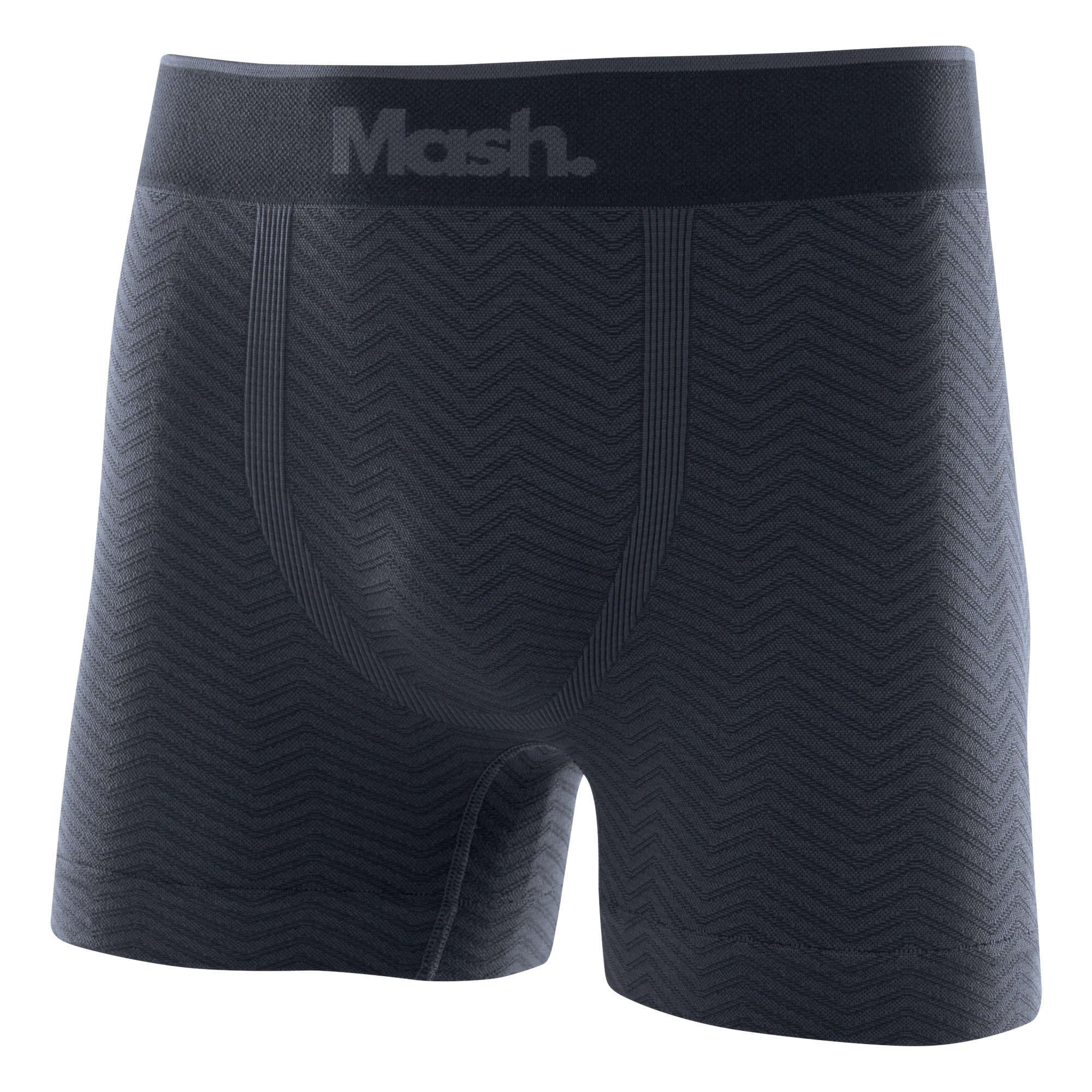 Cueca Boxer Micr Sem Costura Chevron Cinza Chumbo P