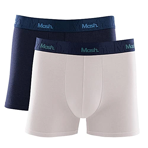 Kit 2 Cuecas Boxer Cot El Bord , Mash, Masculino, Azul Escuro/branco, Gg