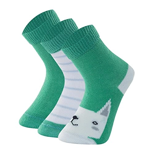 Kit 3 Prs Meia Cas C Medio Bebe C/lycra, Mash, Menino, Verde Claro 2, Rn