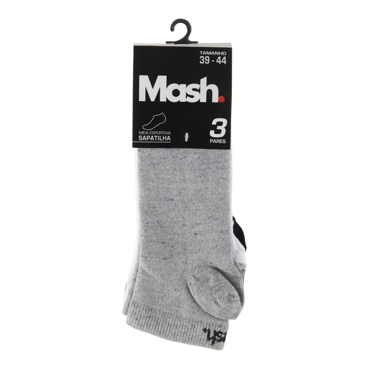 Meia Masculina Sapatilha Mash N 39 44 3 Pares