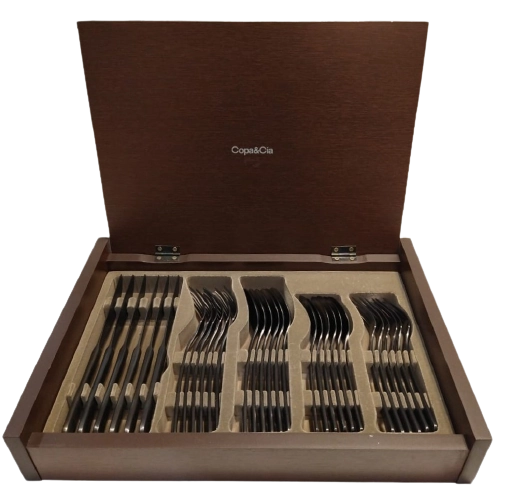 Faqueiro 30 Pcs Madrid Preto Matte