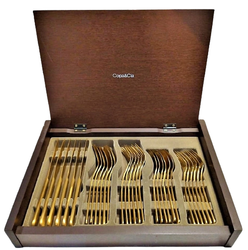 Faqueiro 30 Pcs Madrid Ouro Matte