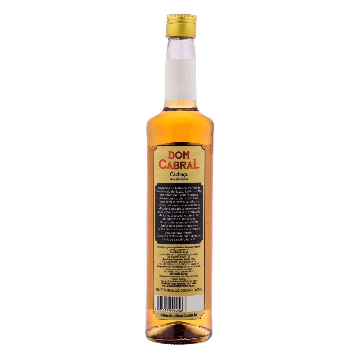 Cachaca Dom Cabral 700ml Ouro Gv