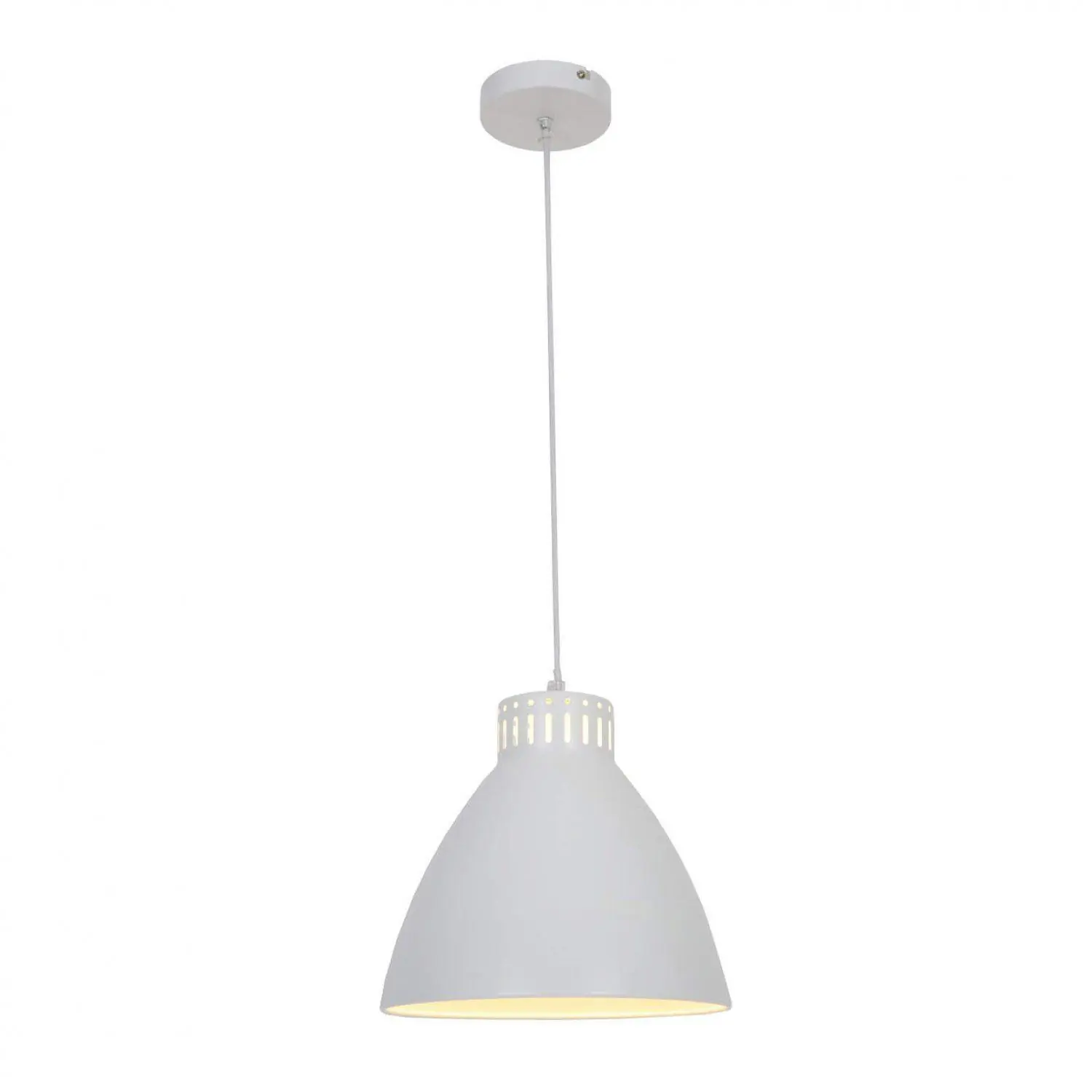 Pendente Messina Em Metal Branco Fosco Com Detalhe Vazado 1e27 27x28cm