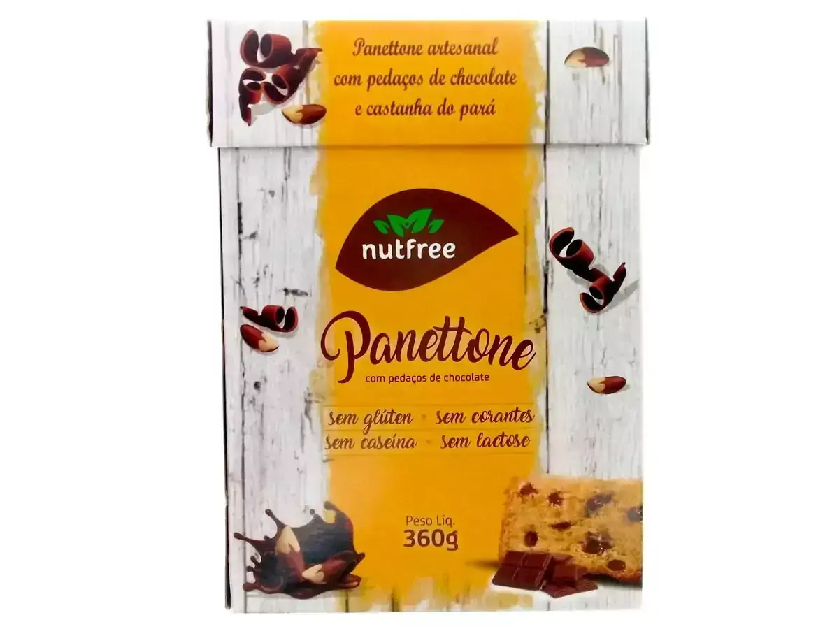 Panettone Artesanal Chocolate e Castanha Pará nutfree 360g