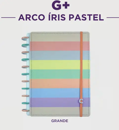 Caderno Arco Iris Pastel Grande