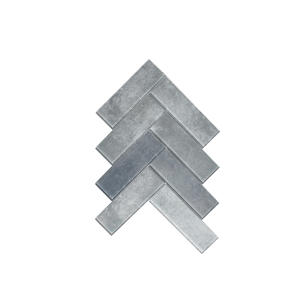 Pastilha de Vidro Chevron Urban Cinza 24,7x28cm Glassline