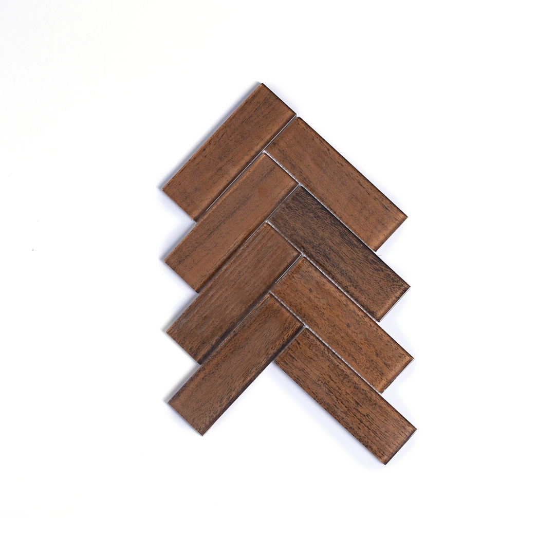 Pastilha de Vidro Chevron Carv Bege 24,7x28cm Glassline