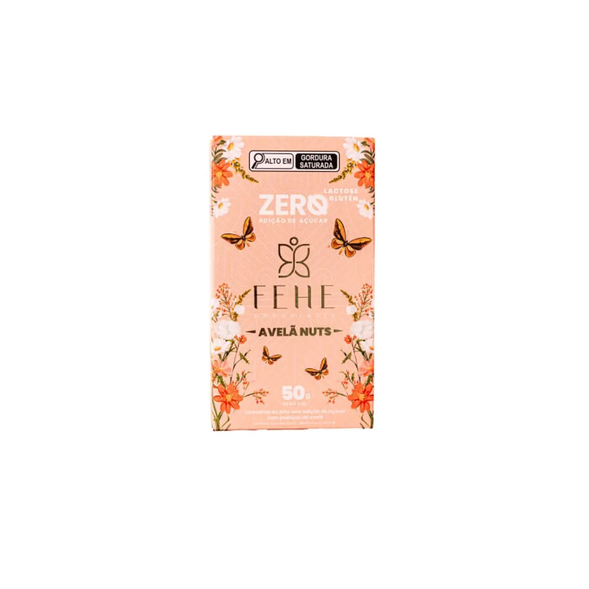 Barra De Chocolate Ao Leite Com Avelã Nuts Fehe 50g