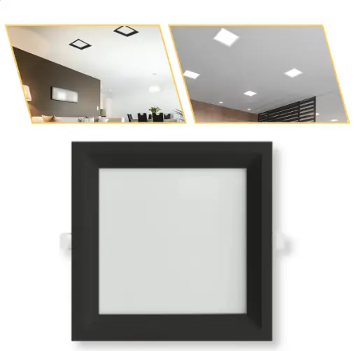 Plafon Painel Embutir De Led Quadrado 18w Recuado Bivolt Quente 3000k