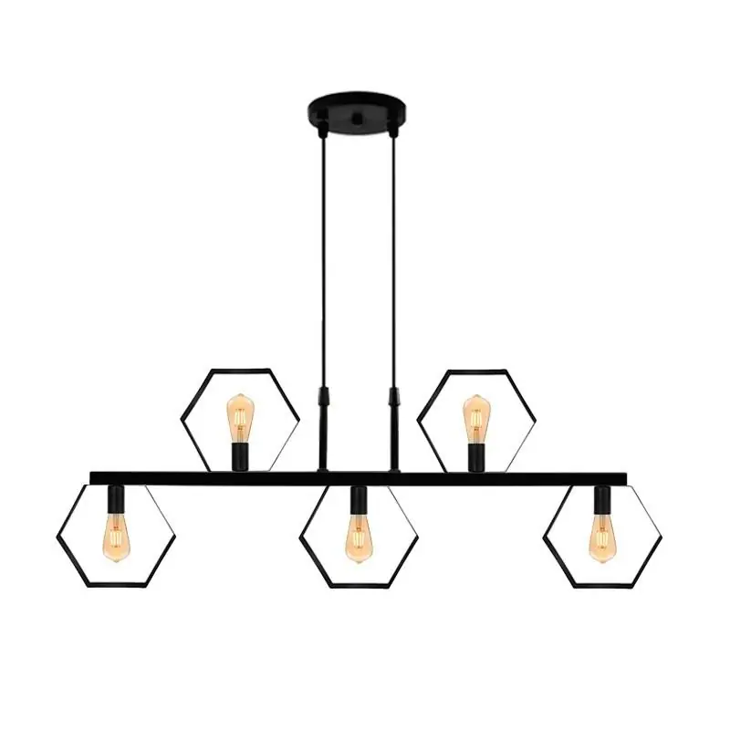 Pendente Jabuti Favo Preto Para 5 Lâmpadas E27 Bivolt