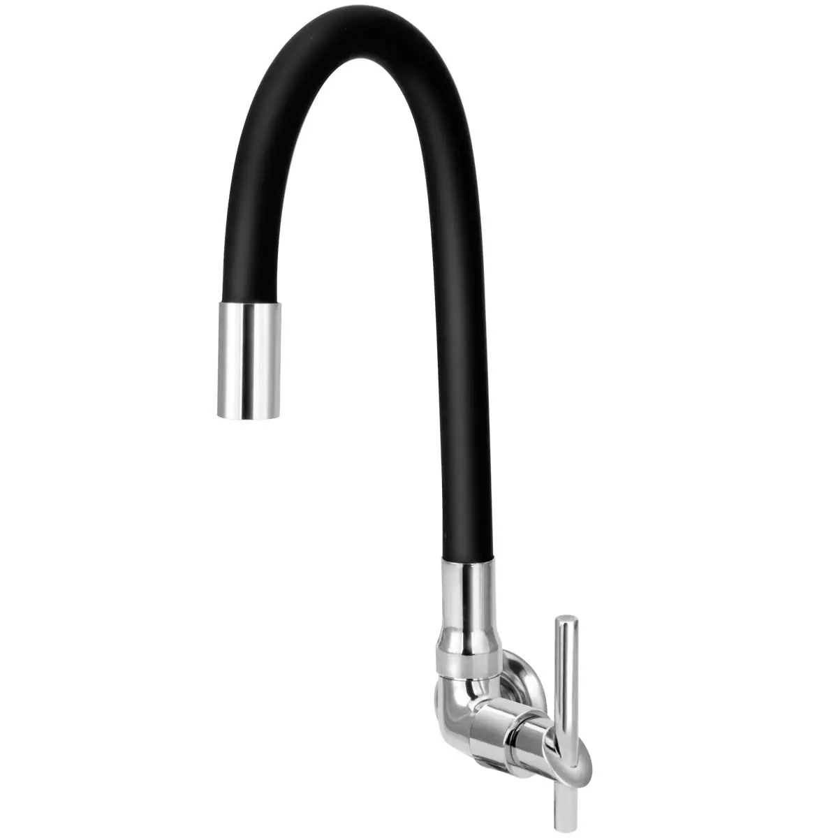 Torneira Gourmet Flexível De Cozinha Parede Preta 1/4 De Volta C61 Del Metais