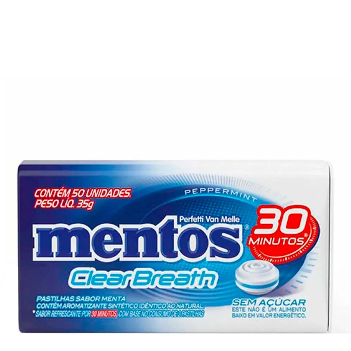 Pastilha Sem Açúcar Peppermint Mentos Clear Breath 35 g