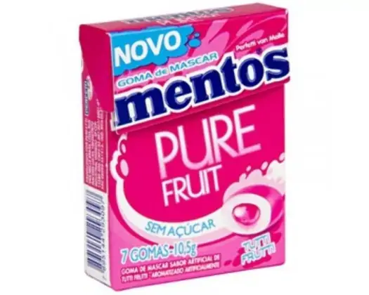 Chicle Mentos Pure Fruit Tutti Frutti 12unidade