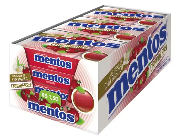 Bala Mentos Slim Cranberry 32,5g