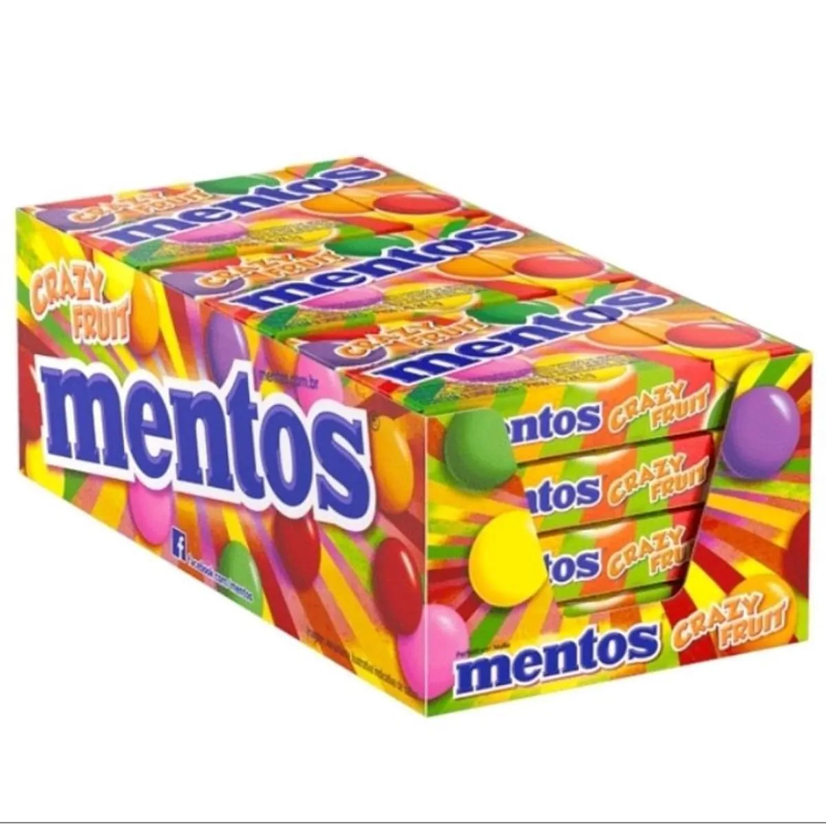 Bala Slim Box sabor Crazy Fruit caixa com 12 unidades de 24,1g - Mentos
