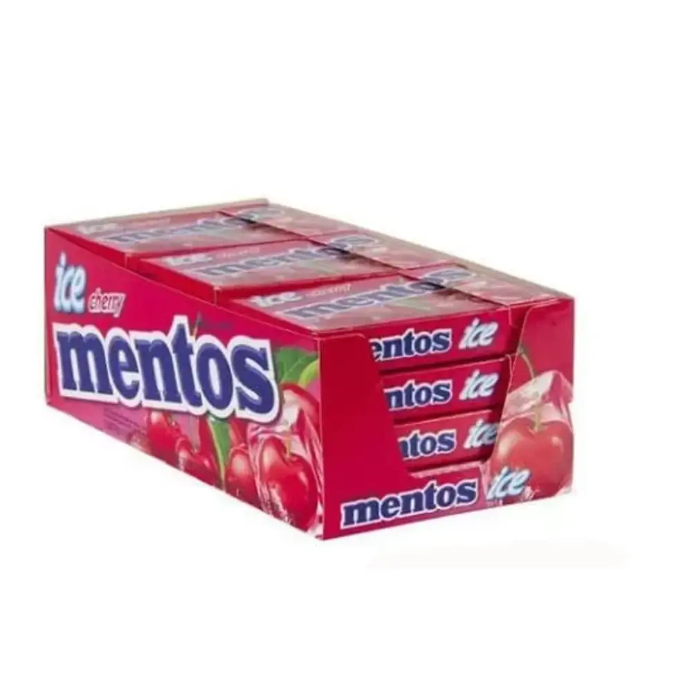 Bala Slim Box Ice Cherry caixa com 12 unidades de 24,1g - Mentos