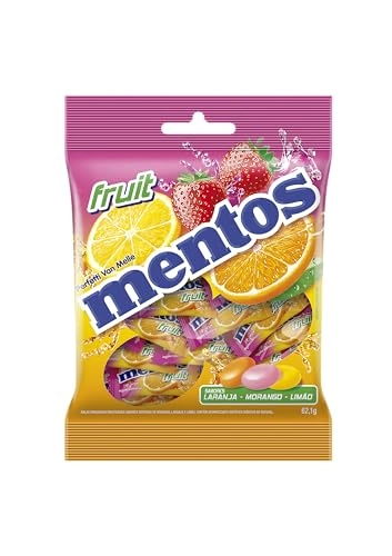 Bala Laranja, Morango ou Limão Mentos Fruit Pacote 62,1g