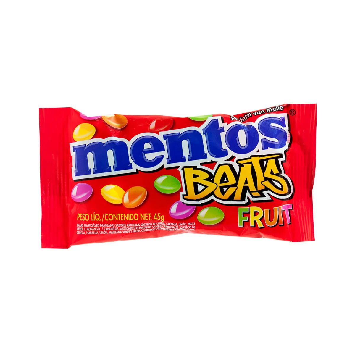Bala Frutas Mentos Beats Pacote 675g 15 Unidades