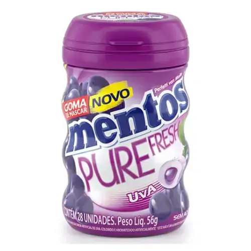 Goma Mentos 56g Garrafa Pure Fresh Uva