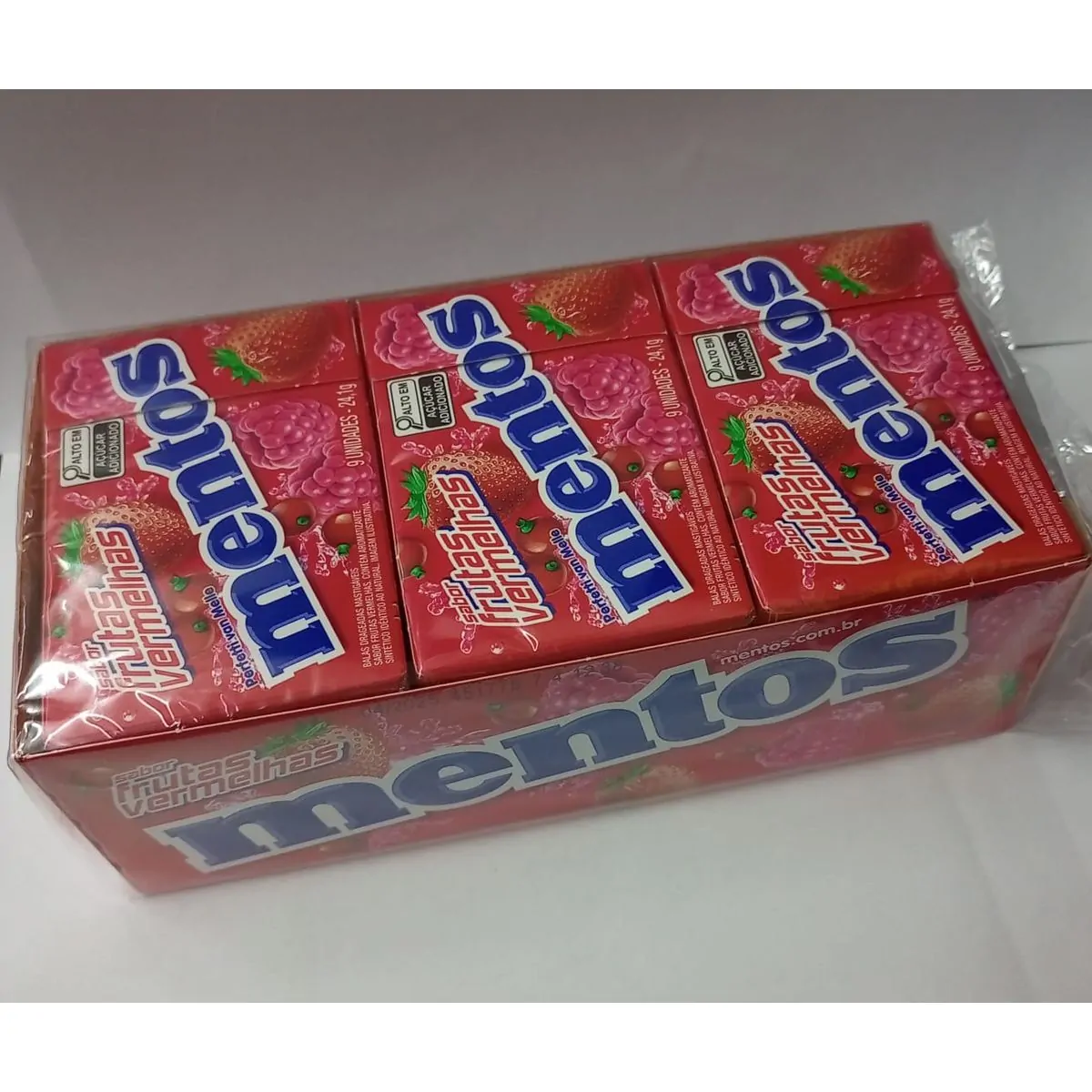 Bala Frutas Vermelhas Mentos Caixa 24,1g 9 Unidades
