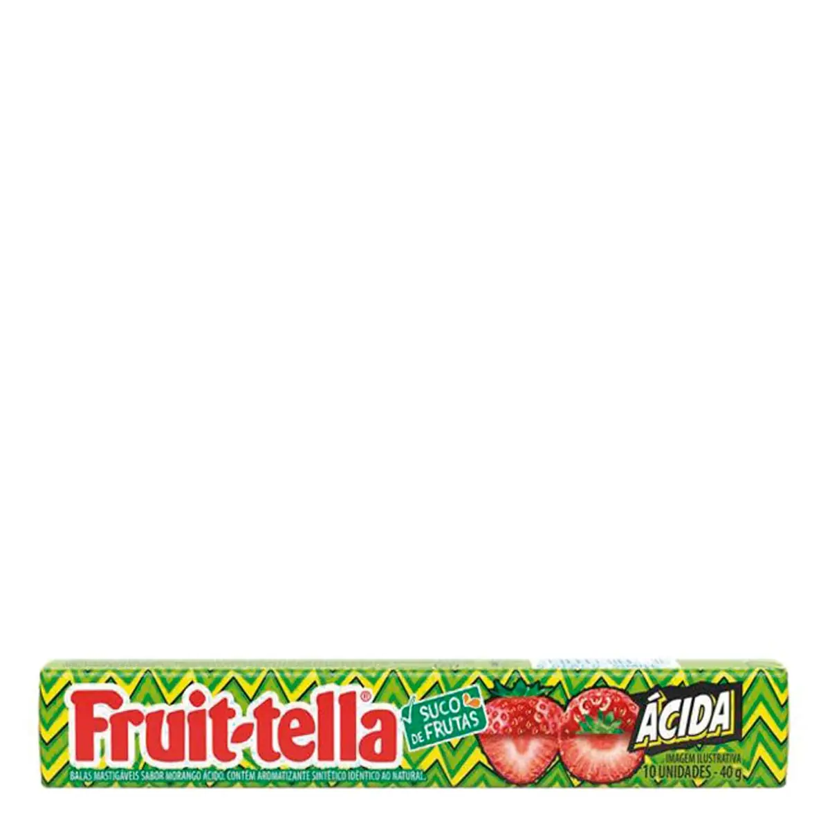 Bala ácida Morango Fruit Tella Pacote 40g