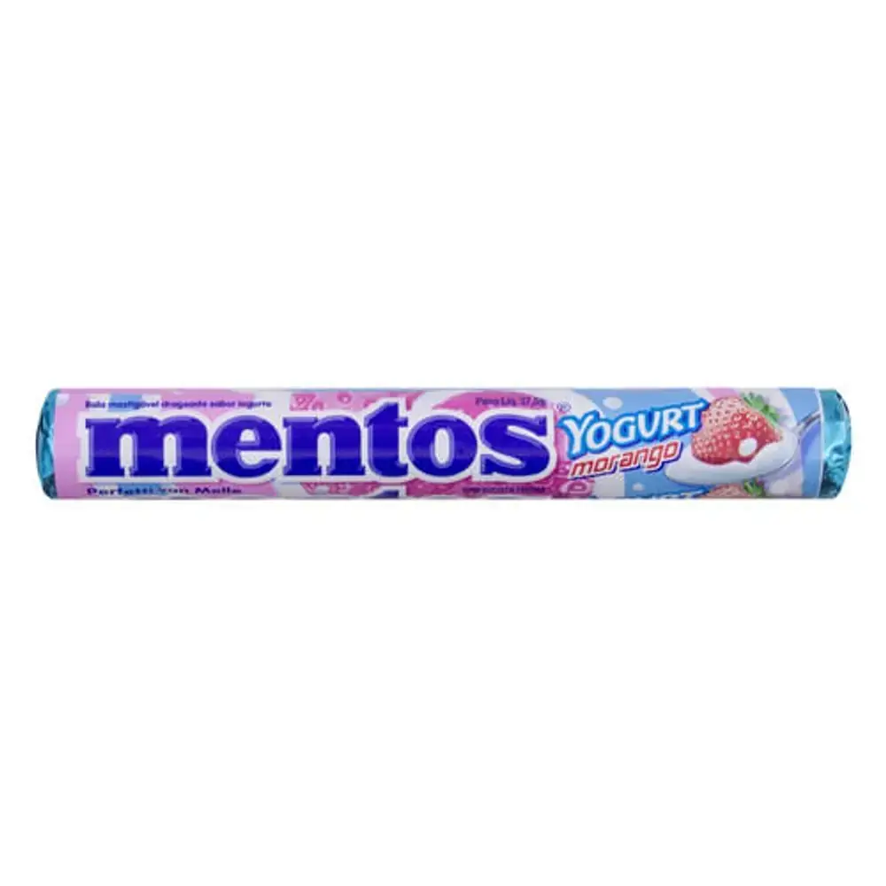 Confeito Yogurt Morango Mentos Pacote 37,5g