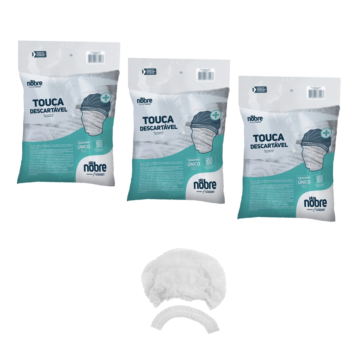 Touca Descartável Sanfonada 100u Kit 3