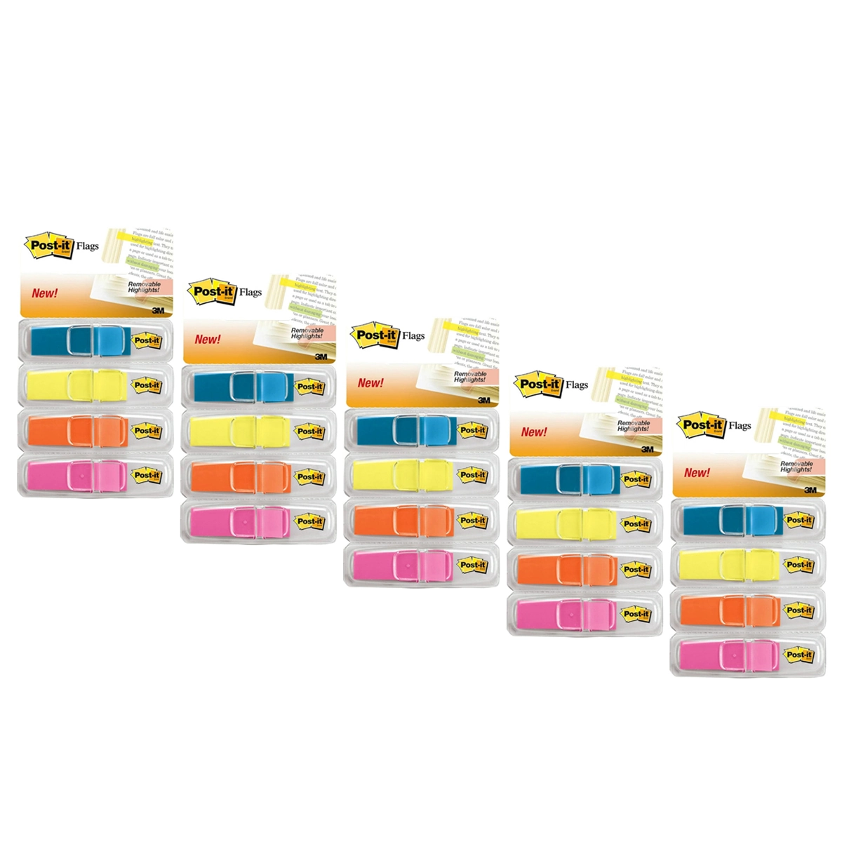 Post-it Lembrete Flags 3m 4 Cores 140fls Kit 5