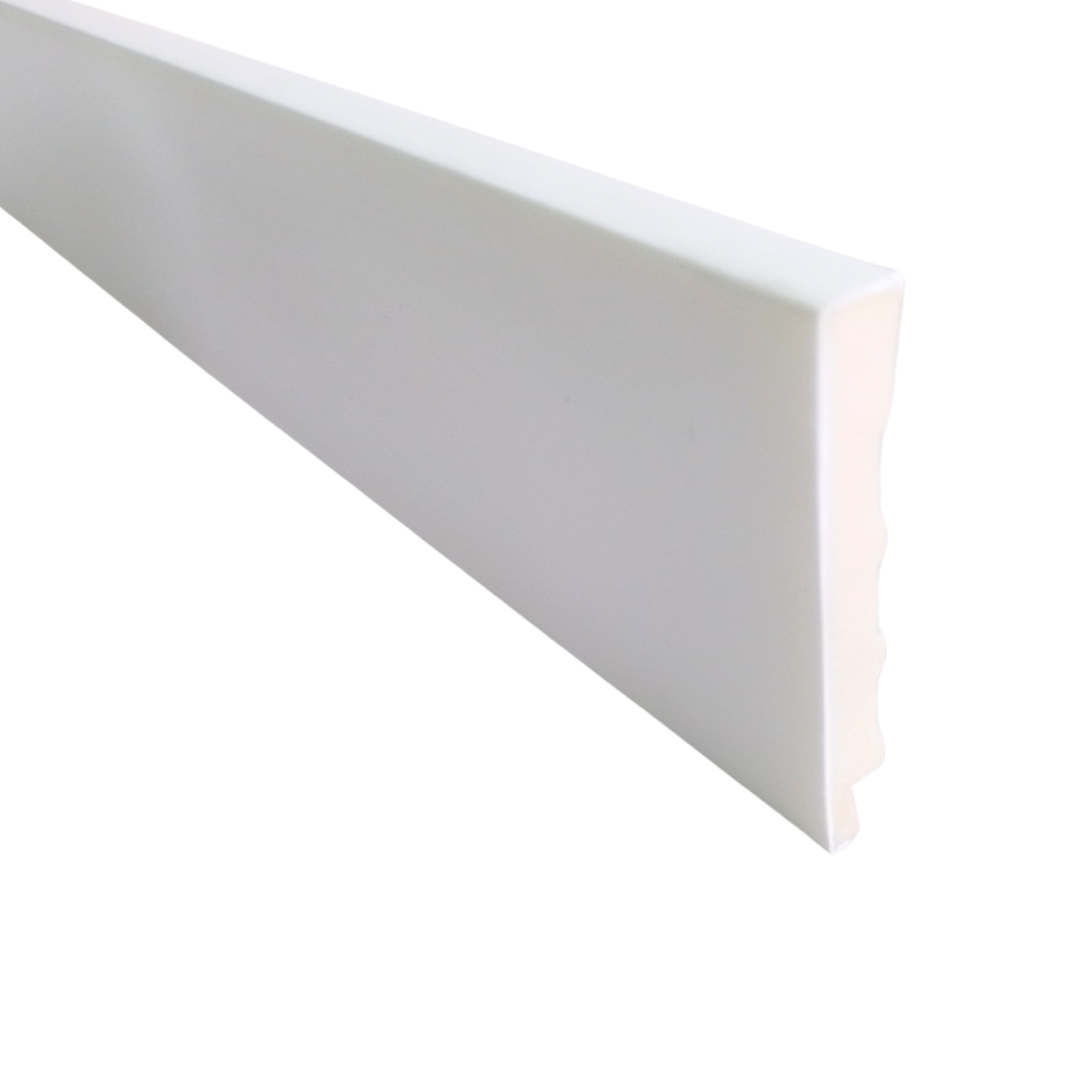 Rodapé Poliestireno 07cm Liso Branco - 2,4 Metros