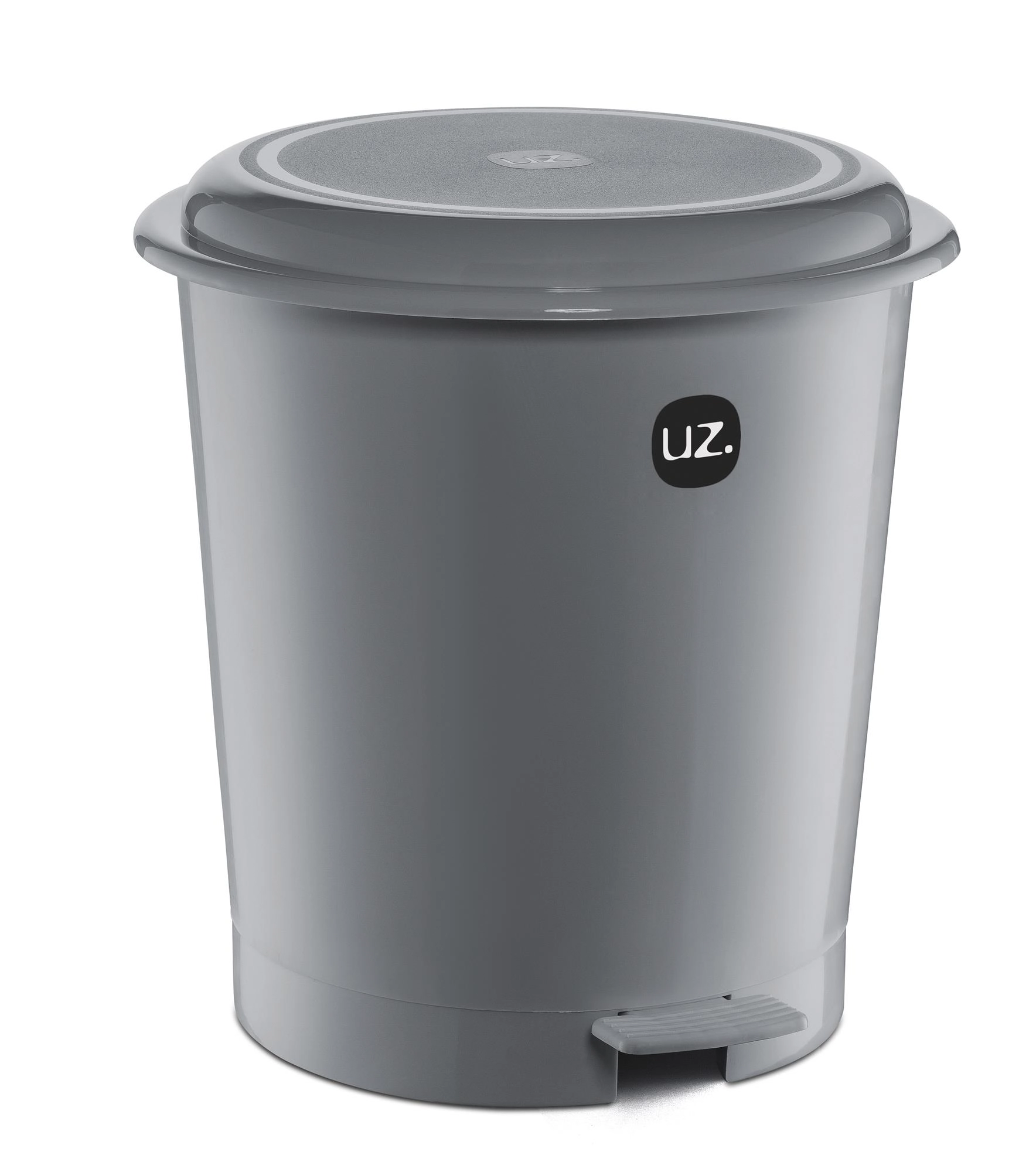 4 Lixeiras 12l Plus Cinza Solido De Plastico