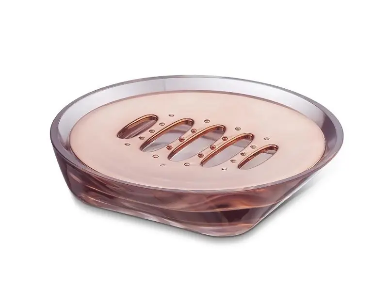 Saboneteira Suporte Porta Sabonete em Barra Premium Plástico Rose Gold UZ