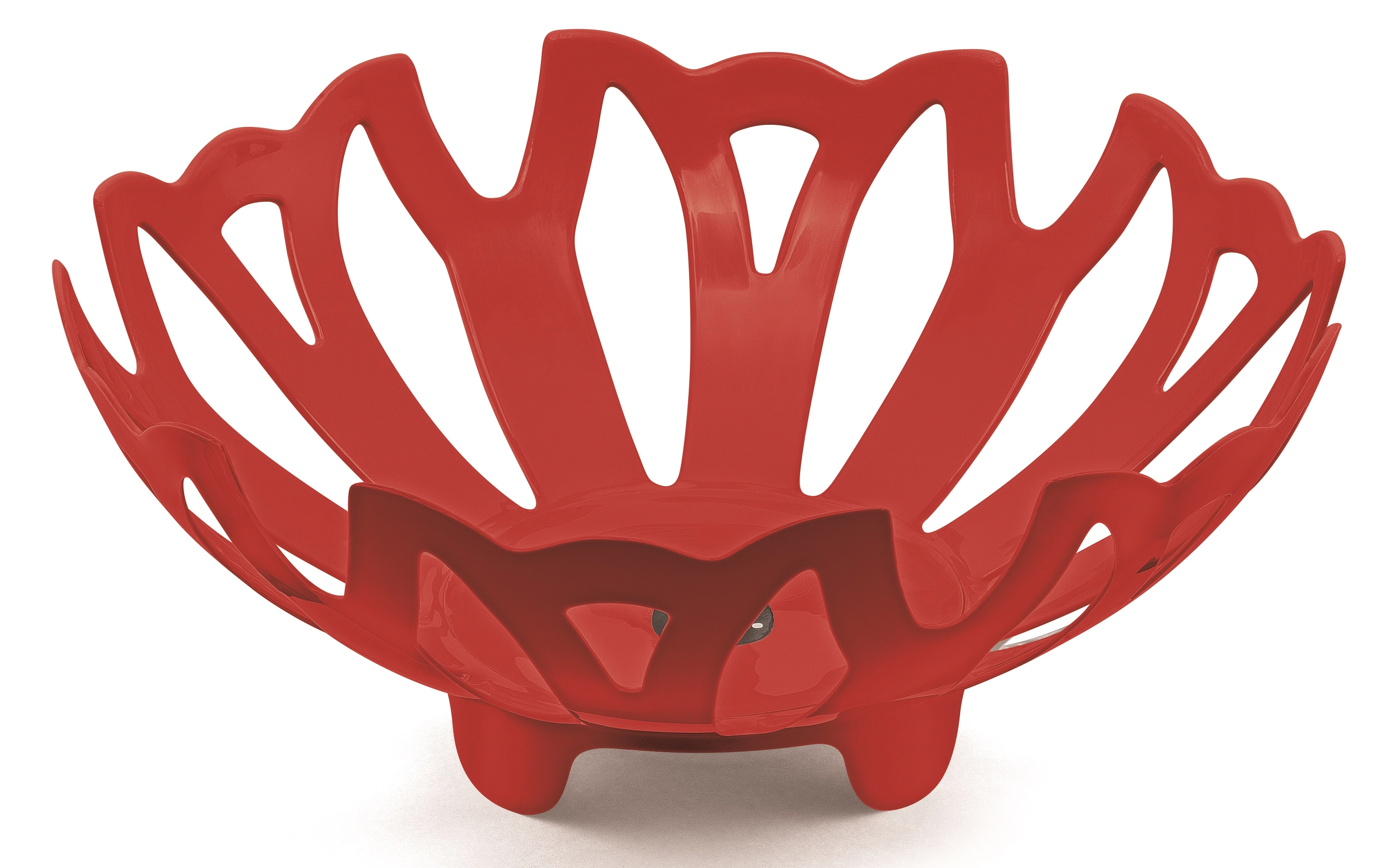 Fruteira De Mesa Slim Vermelho Solido De