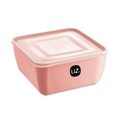 6 Multiuso Quadrado 5l Premium Rosa Solido De Plastico