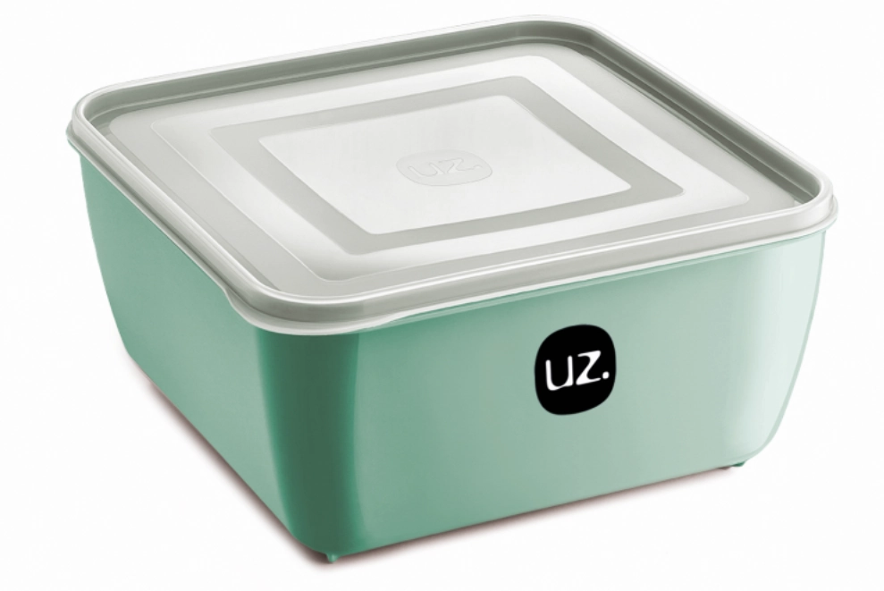 6 Multiuso Quadrado 5l Premium Verde Menta Solido De Plastico