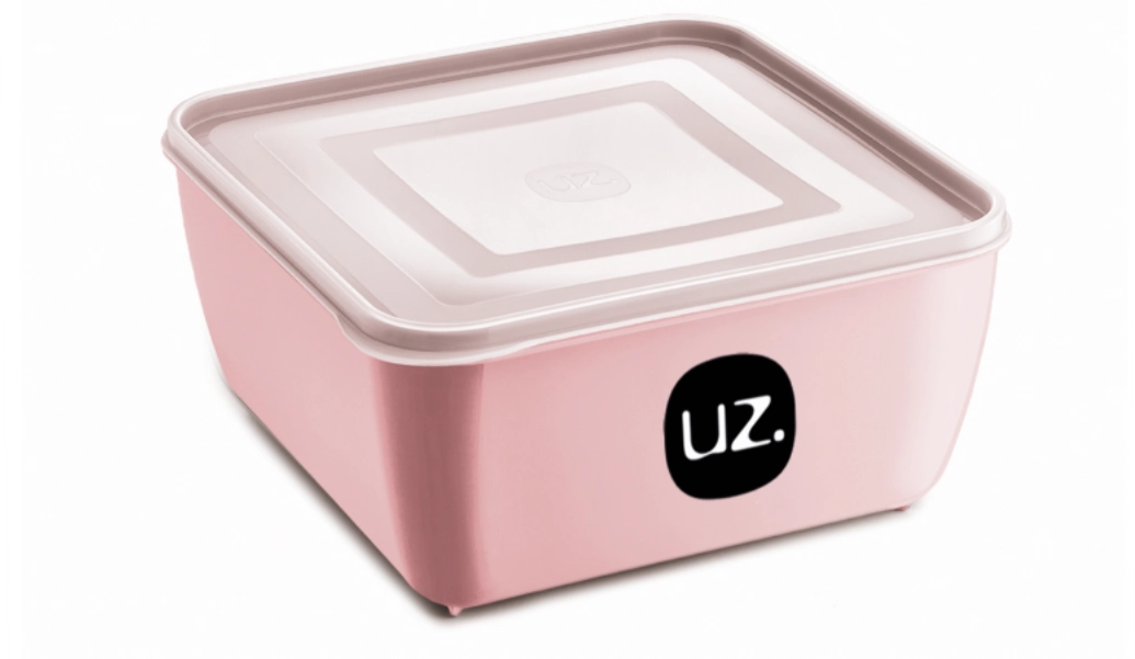 Pote Multiuso Plastico Uz Premium Quadrado Rosa 0,5l