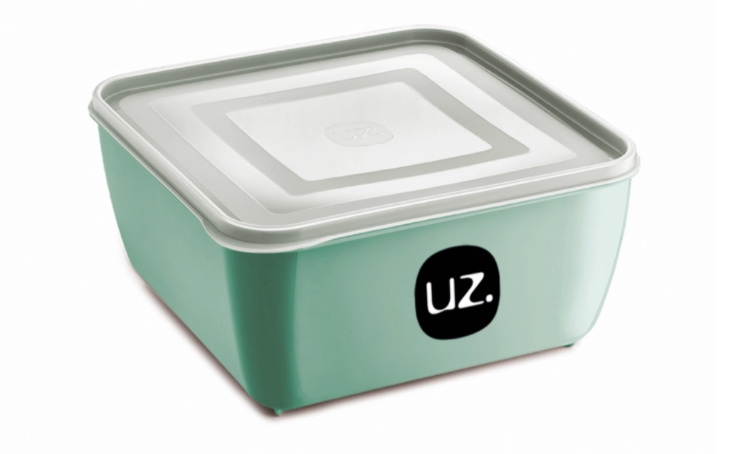 Pote Multiuso Plastico Uz Premium Quadrado Verde 0,5l