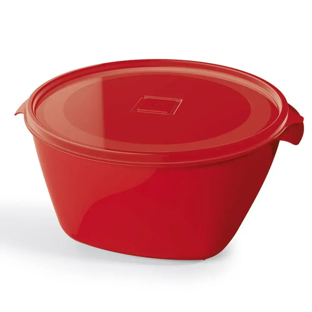 Pote Uz Plasticos Redondo Color 4lt C/tampa Vermelho Ref.uz232 Vm Un