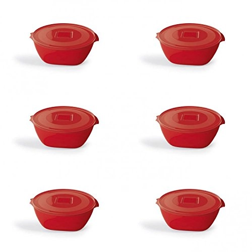 Pote Uz Plasticos Redondo Color 0,8lt C/tampa Vermelho Ref.uz234 Vm Un