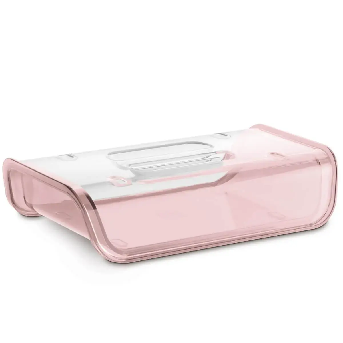 Porta Frios Plástico Tampa Transparente Pote Queijo Presunto Uz Rosa Translúcido