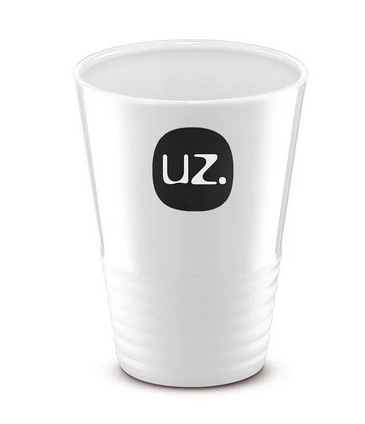 Uz159 Br / 24 Copos Gomados 300ml Plus Branco Solido De Plastico