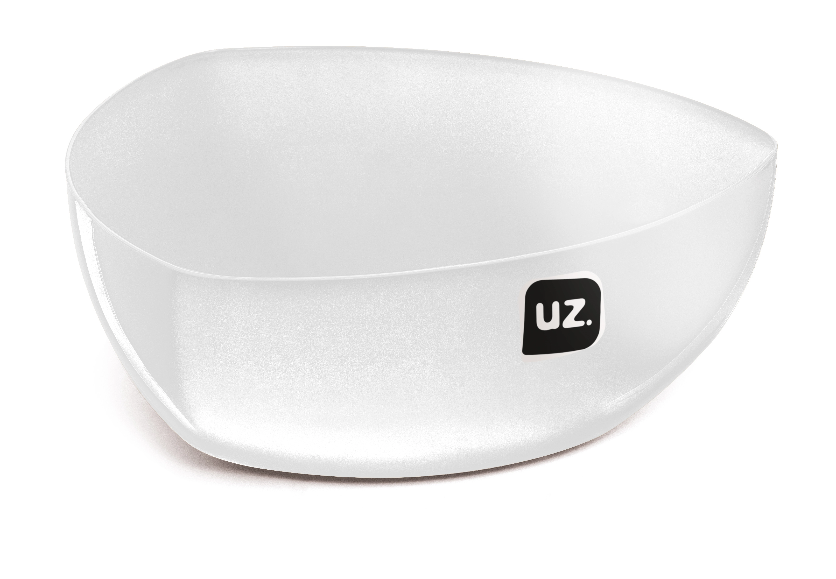 Uz168 Br / 6 Saladeiras Triangulares 4l Branco Solido De Plastico